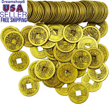 100 Pieces 1 Inch Chinese Fortune Coins Feng Shui I-Ching Coins Chinese Good Luc picture