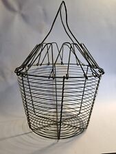 Vintage French Style Metal Wire Egg Gathering Basket France 8