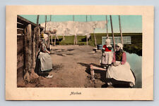 Traditional Dutch Village Children Women Marken Holland Netherlands Postcard picture