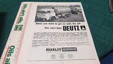 1969 DEUTZ TRUCK Australian Sales Advert picture