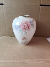 Vintage LENOX Chatsworth Large VASE with Floral Pattern &  Gold Trim 9” Tall picture