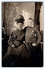 1909 Mother And Son San Diego California CA RPO Antique RPPC Photo Postcard picture