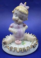 Vintage RARE Nikoniko Baby Girl Porcelain Figurine Hand Painted Made in Japan picture