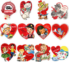 12PCS Vintage Valentines Day Cutouts, Retro Valentine Cut-Outs Cardboard, Large  picture