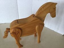 Wood Trojan Horse. 10” Tall. 12” Long. Approx. 3” Wide. picture