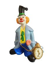 Vintage 1980s Clown Holding Clock Art Figurine Collectible picture