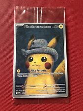 Pokemon x Van Gogh Museum Pikachu with Grey Felt Hat 085 Promo Card SEALED picture