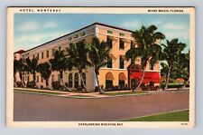 Miami Beach FL-Florida, Hotel Monterey Advertising, Antique, Vintage Postcard picture