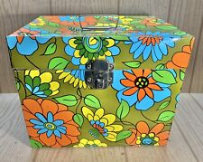 VINTAGE MCM PORTA FILE FLOWER POWER Metal File Box Or Record Holder picture