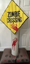 Holiday Living Zombie Crossing Sign 5.9ft Tall Inflatable 0565719 Complete Works picture