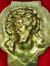 Antique Heavy Brass Jesus Head  picture