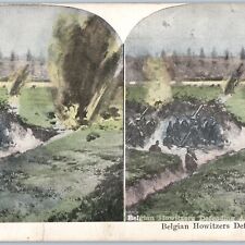 c1910s WWI Belgian Howitzer Artillery Antwerp Belgium Stereoview Military V34 picture
