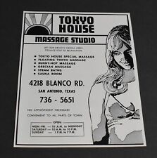 1974 Print Ad Texas San Antonio Tokyo House Massage Studio Groovy Geisha Girls picture