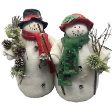 vintage style snow people Christmas plush figurine Mr Mrs 18