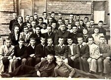 1940s ORIGINAL Snapshot Soviet Era School Team Boys Children Vintage Photo picture