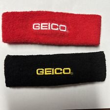 2x Geico Insurance Vintage Headband W/ Lizzard Promotional Item Terrycloth picture
