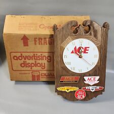 Vintage Dualite Ace Hardware Store Advertising Wall Clock Ace Nostalgia 15