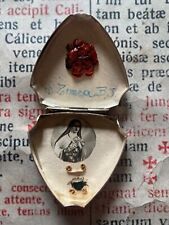 RARE VINTAGE SILVER RELIQUARY St Therese J.I. :  ex-indumentis with WAX SEAL  picture
