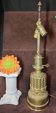 antique french bronze electrified oil lamp picture
