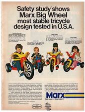 Vintage 1970s mag print ad MARX Big Wheel Safest Tricycle in USA nostalgic toy picture