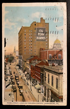 Vintage Postcard 1929 Third Street, towards Capitol, Harrisburg, Pennsylvania PA picture