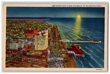 c1840's Moonlight Along The Beach at Galveston Texas TX Vintage Postcard picture