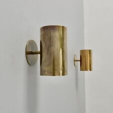 Pair of Handmade Wall 1 Light Fixture Scone Patina Brass Italian Lamp Stilnovo picture