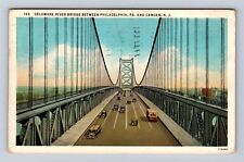 Philadelphia PA-Pennsylvania, Bridge over Delaware River, Vintage Postcard picture