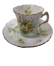 Vintage Hammersley & Co Bone China tea cup and saucer-Daffodil. Made in England picture