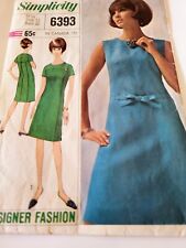 Vtg 60's SIMPLICITY SEWING PATTERN 6393 Lovely Dress Sz Miss 12 B 32 Complete  picture