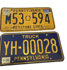 Pennsylvania License Plate Lot Keystone Yellow Truck Blue M53 YH picture