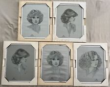 Lot (5) 80’s Hairstyle Framed Art Chrome 11X14 Design Salon ZOTOS Hair Care Prop picture