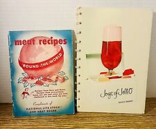 2 VTG 50s-60s “Free”Cookbooks:  MEAT RECIPES ‘ROUND THE WORLD & JOYS OF JELL-0 picture