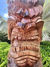 New 3’3” Buff KU Tiki by Smokin' Tikis Hawaii Varnished Coconut Palm Hand-carved picture