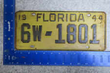 1944 44 FLORIDA FL LICENSE PLATE TAG PALM BEACH COUNTY 6W-1801 picture