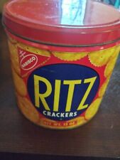 VINTAGE 1974 Nabisco Ritz Crackers 13 oz Tin Can with Lid picture