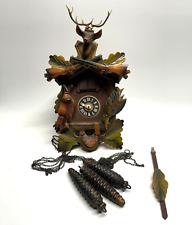 Vintage Cuendet Musical Swiss Chalet Cuckoo Clock Hunting Danube UNTESTED picture