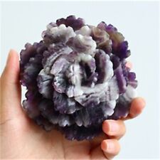350g Natural Carved Dream amethyst Flower Reiki Crystal Decor Mineral Specimen 9 picture