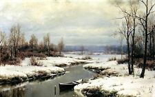 Dream-art Oil painting Welz Ivan - Beginning of winter landscape Hand painted picture
