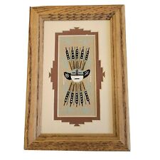 Navajo-crafted traditional Sand Painting featuring the life-giving Sun Signed  picture