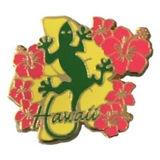 Hawaii Gecko Hibiscus Flowers Travel Souvenir Pin picture