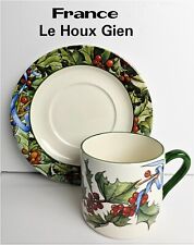 LE HOUX BY GIEN CUP AND SAUCER MADE IN FRANCE RARE picture