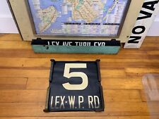 1961 NYC NY SUBWAY ROLL SIGN #5 LINE LEXINGTON WHITE PLAINS ROAD BRONX MANHATTAN picture