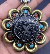 Wonderful Old Vintage Central Asian Jewelries Mixed Slivered With Intaglio Pende picture