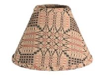 New Primitive Colonial Coverlet RED BLACK LOVER'S KNOT LAMP SHADE Clip 12