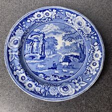 Antique Joseph Stubbs Blue & White Transferware Plate - Italian Pattern ~ 10