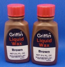 Griffin Brand Liquid Wax Brown Bottle, Great Vintage Condition Fast Ship(2Lot). picture
