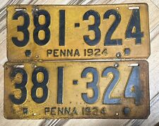 1924 Pennsylvania license plates pair Tag # 381-324 picture