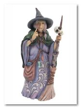 Jim Shore Heartwood Creek Witch w/Broom and Skull 6009507 Beware a Creepy Craft picture