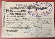 World War I, Great Britain 1918 War Rationing Order Booklet, Some Coupons Inside picture